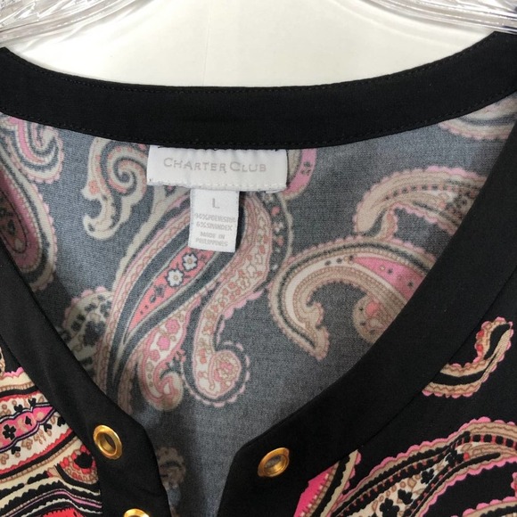 Charter Club Pullover 3/4 sleeve blouse - Picture 2 of 5